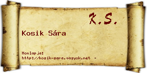 Kosik Sára névjegykártya